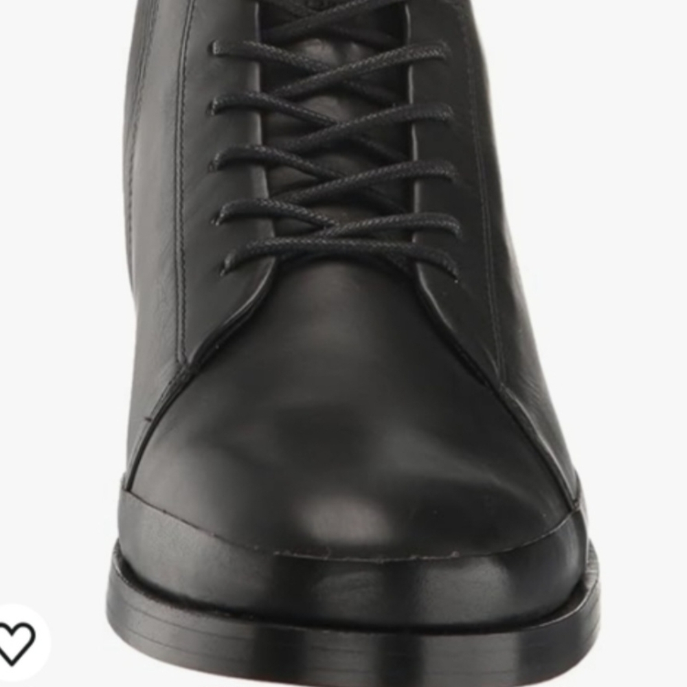 Vince Black Leather Lace-Up Ankle Boots - Picture 3 of 5